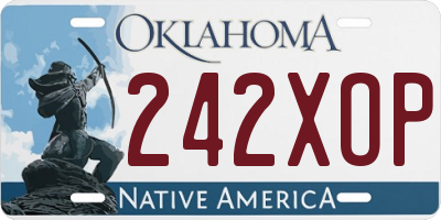 OK license plate 242XOP