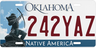 OK license plate 242YAZ