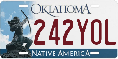 OK license plate 242YOL