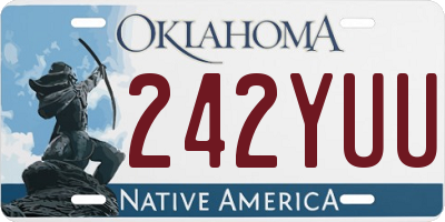 OK license plate 242YUU