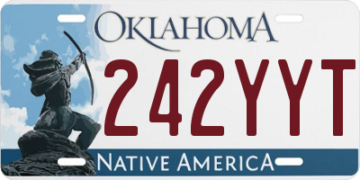 OK license plate 242YYT