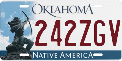 OK license plate 242ZGV