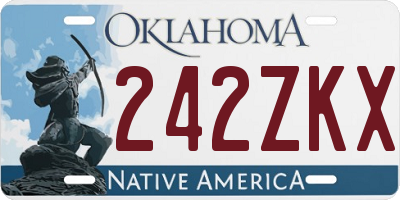 OK license plate 242ZKX