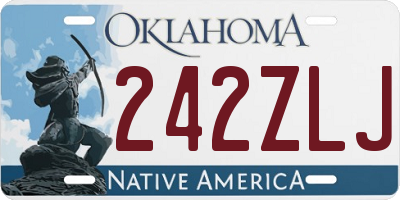 OK license plate 242ZLJ