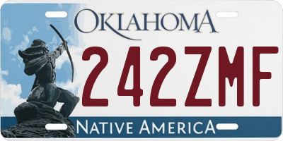 OK license plate 242ZMF