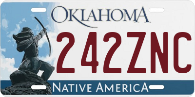 OK license plate 242ZNC