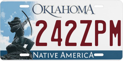 OK license plate 242ZPM