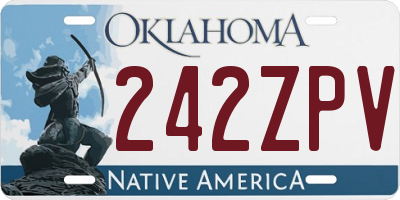 OK license plate 242ZPV