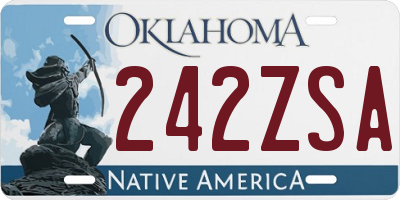 OK license plate 242ZSA