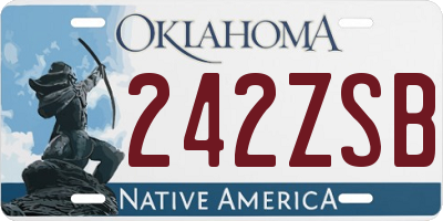 OK license plate 242ZSB