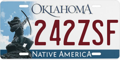 OK license plate 242ZSF