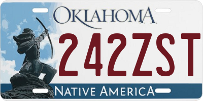 OK license plate 242ZST