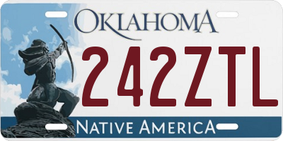 OK license plate 242ZTL