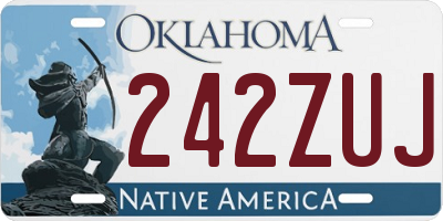 OK license plate 242ZUJ