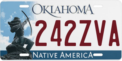 OK license plate 242ZVA