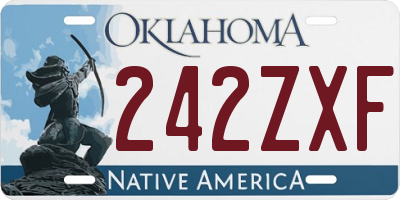 OK license plate 242ZXF