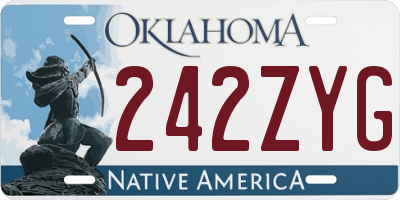 OK license plate 242ZYG