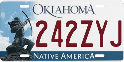 OK license plate 242ZYJ