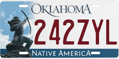 OK license plate 242ZYL