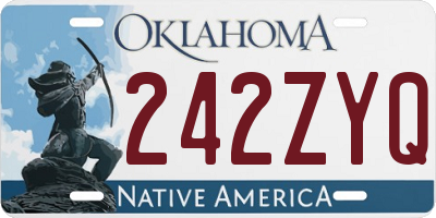 OK license plate 242ZYQ