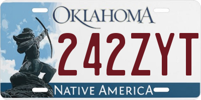 OK license plate 242ZYT