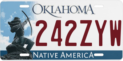 OK license plate 242ZYW