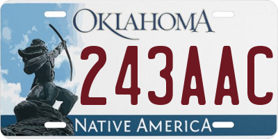 OK license plate 243AAC