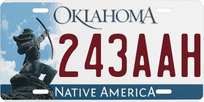 OK license plate 243AAH