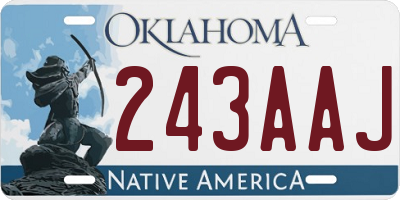 OK license plate 243AAJ