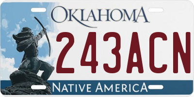 OK license plate 243ACN
