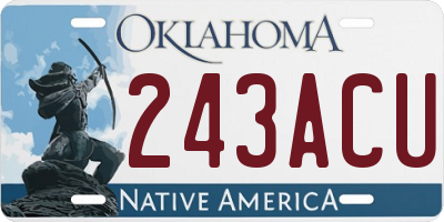 OK license plate 243ACU