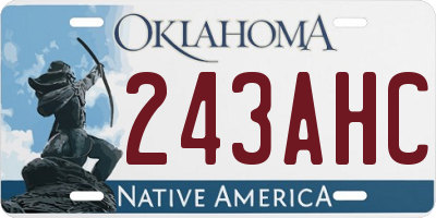OK license plate 243AHC