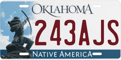 OK license plate 243AJS