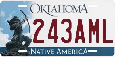 OK license plate 243AML