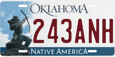 OK license plate 243ANH