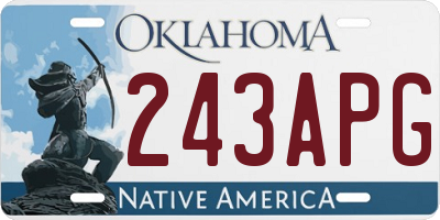 OK license plate 243APG