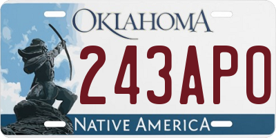 OK license plate 243APO