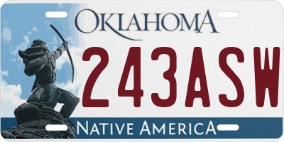 OK license plate 243ASW
