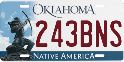 OK license plate 243BNS