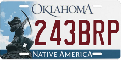 OK license plate 243BRP