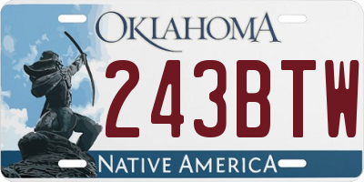 OK license plate 243BTW
