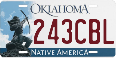 OK license plate 243CBL