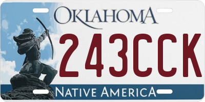 OK license plate 243CCK