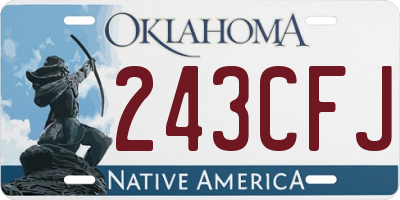 OK license plate 243CFJ