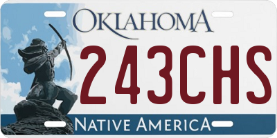 OK license plate 243CHS