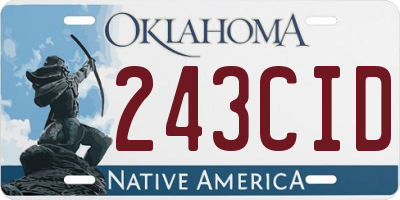 OK license plate 243CID