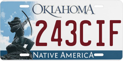 OK license plate 243CIF