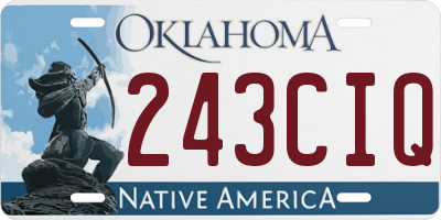OK license plate 243CIQ