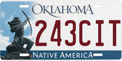 OK license plate 243CIT