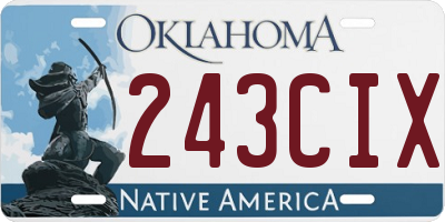 OK license plate 243CIX
